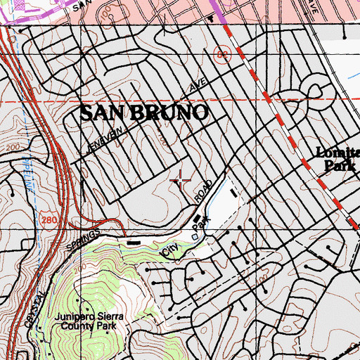 Topographic Map of Saint Robert Catholic School, CA