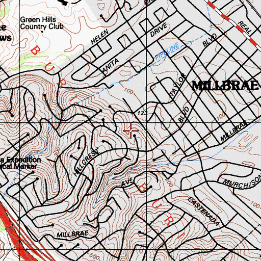 Topographic Map of Schultz Park, CA