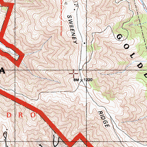 Topographic Map of Sweeney Ridge Trail, CA