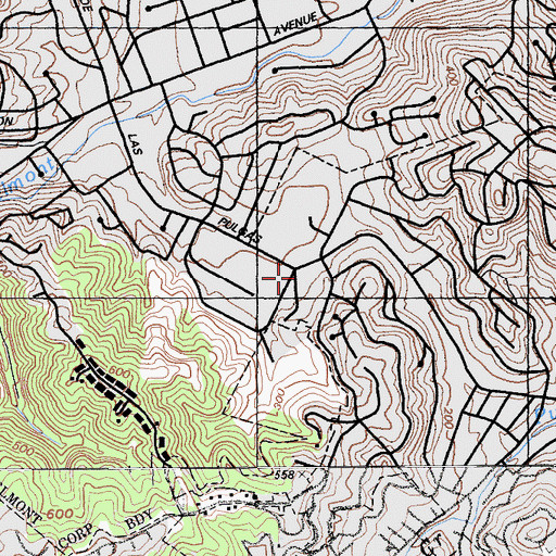 Topographic Map of Beacon Christian High School, CA