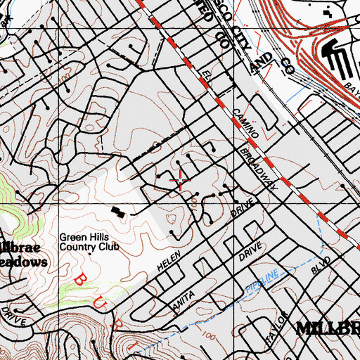 Topographic Map of The Church of Jesus Christ of Latter Day Saints, CA