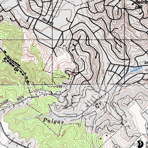 Topographic Map of Devonshire, CA