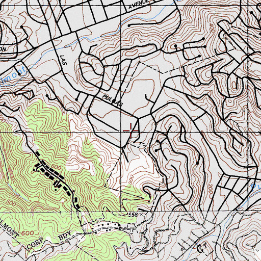 Topographic Map of Fale Hufanga Tongan United Methodist Church, CA