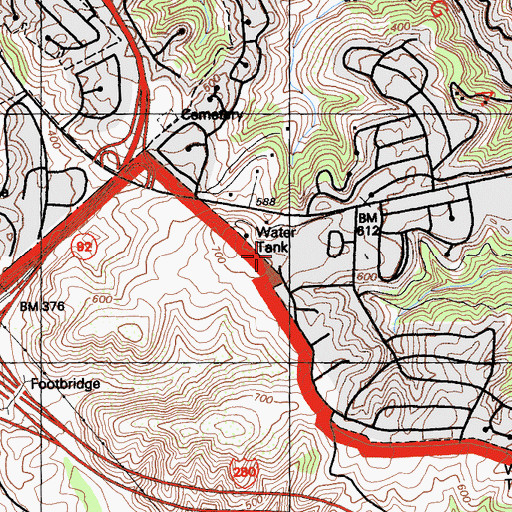 Topographic Map of Fox Elementary School, CA