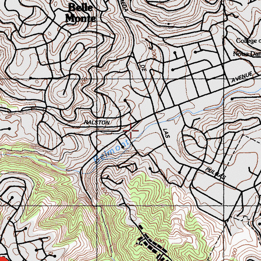 Topographic Map of Immaculate Heart of Mary School, CA