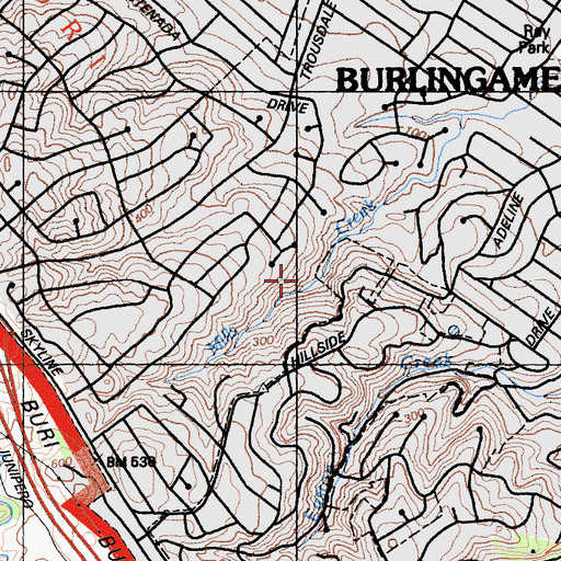 Topographic Map of Mills Creek Canyon Park, CA