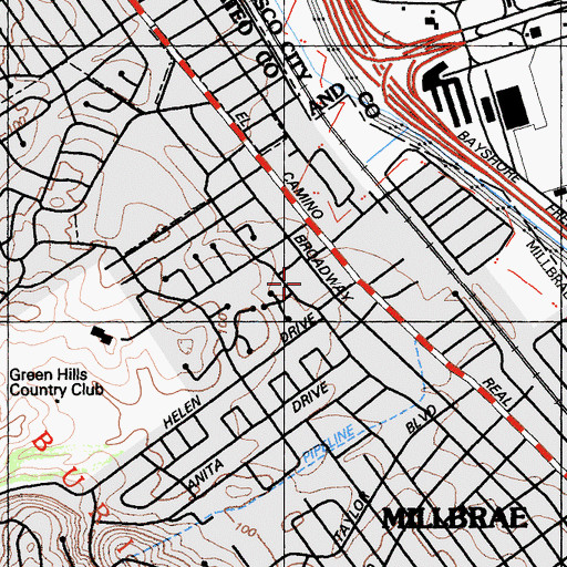 Topographic Map of Saint Dunstan Catholic School, CA
