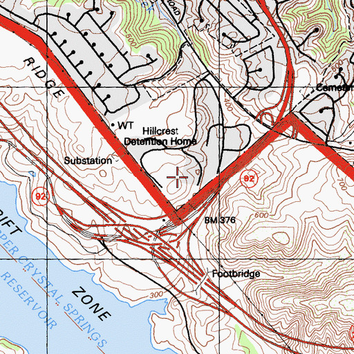 Topographic Map of San Mateo County Library, CA