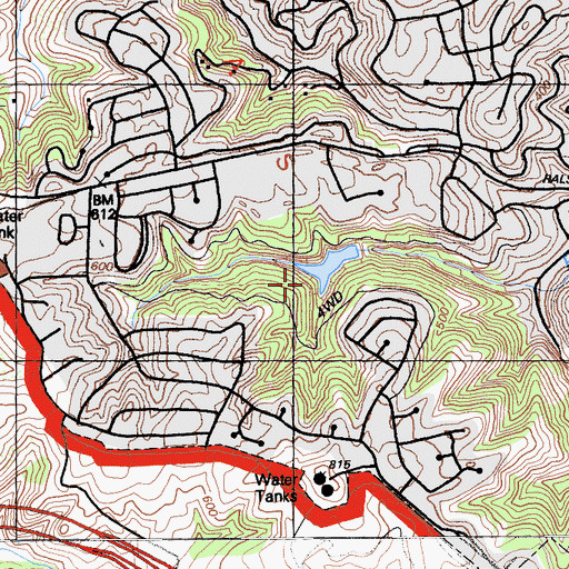Topographic Map of Water Dog Lake Park, CA
