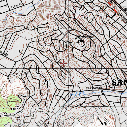 Topographic Map of Arguello Park, CA