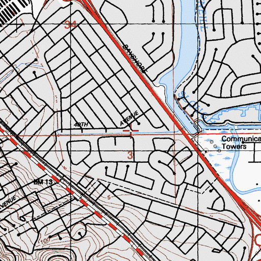Topographic Map of Casanova Park, CA