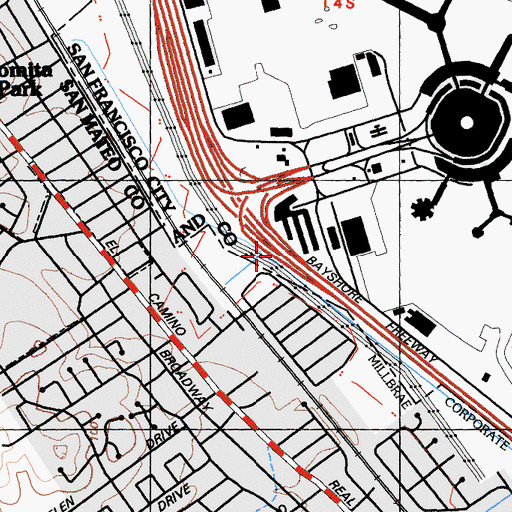 Topographic Map of Marina Vista Park, CA