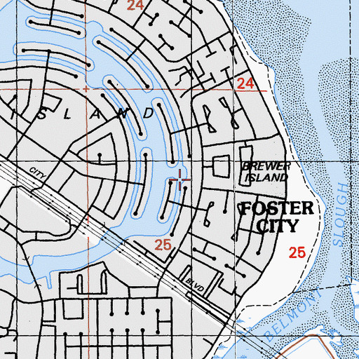 Topographic Map of Marlin Park, CA