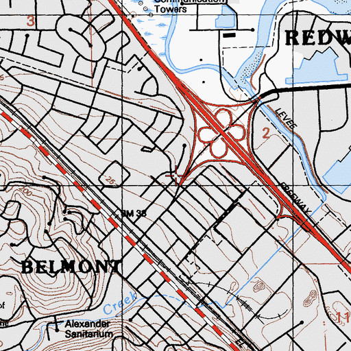 Topographic Map of O'Donnel Park, CA