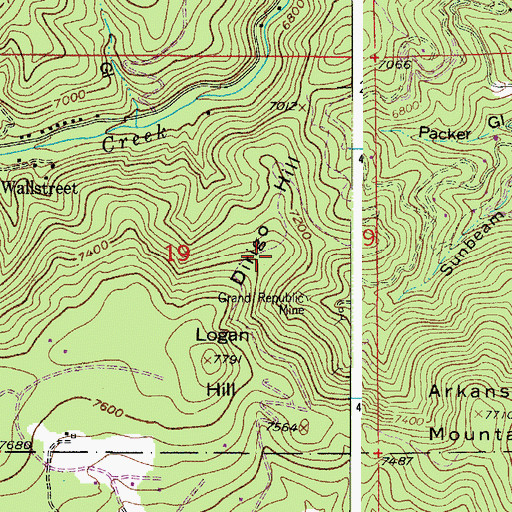 Topographic Map of Dirigo Hill, CO