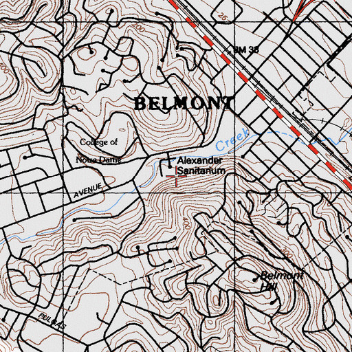 Topographic Map of Twin Pines Park, CA