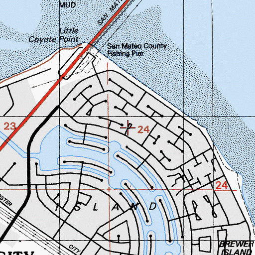 Topographic Map of Audubon Elementary School, CA