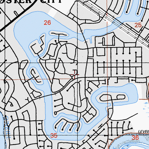 Topographic Map of Charter Square Shopping Center, CA