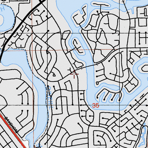 Topographic Map of Edgewater Place Shopping Center, CA
