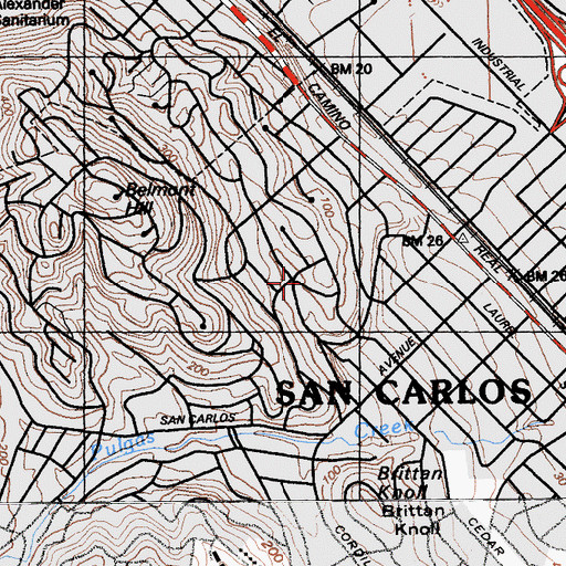 Topographic Map of Holy Trinity Lutheran Church, CA