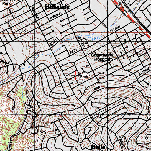 Topographic Map of Indian Springs Park, CA