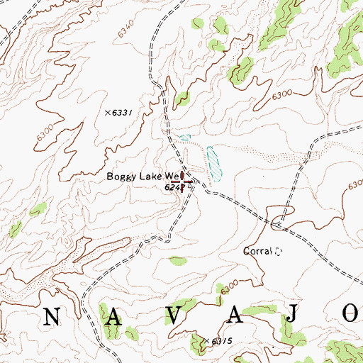 Topographic Map of Boggy Lake Well, AZ