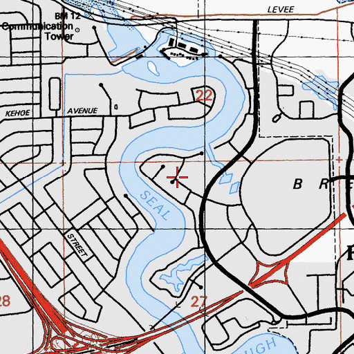 Topographic Map of Mariners Island Park, CA