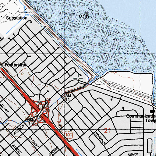 Topographic Map of Ryder Court Park, CA