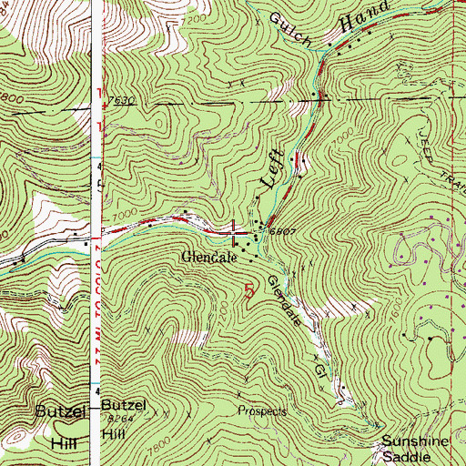 Topographic Map of Glendale Gulch, CO