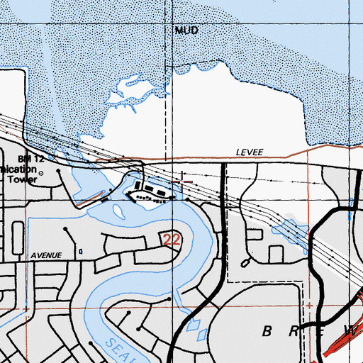 Topographic Map of Tidelands Park, CA
