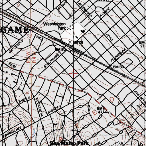 Topographic Map of Assembly of God Church, CA