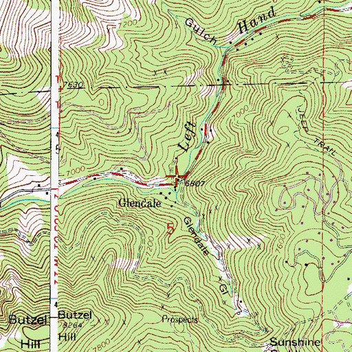 Topographic Map of Glendale, CO