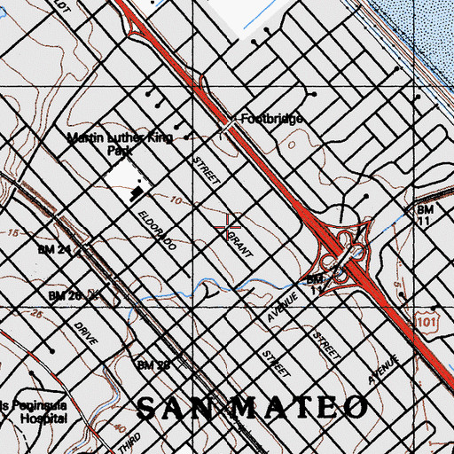 Topographic Map of Chinese Baptist Church, CA