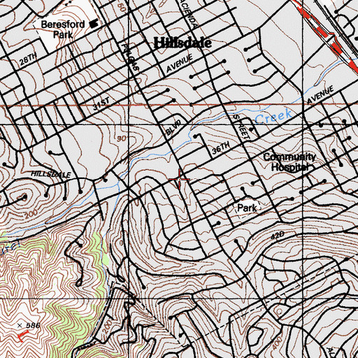 Topographic Map of The Church of Jesus Christ of Latter Day Saints, CA