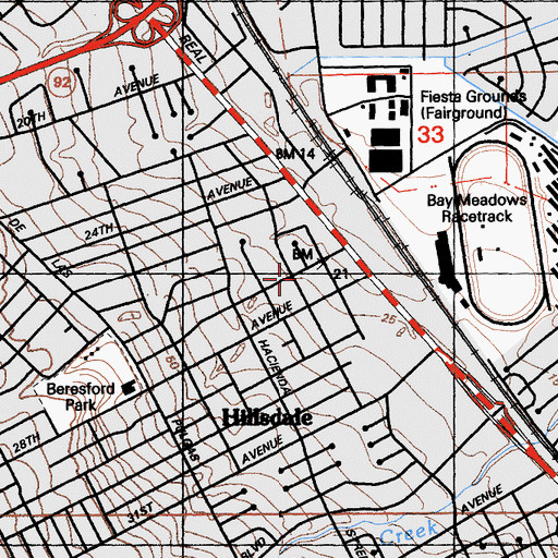 Topographic Map of First Christian Church, CA