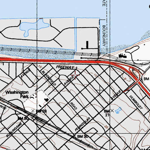 Topographic Map of Good Shepherd Lutheran Church, CA