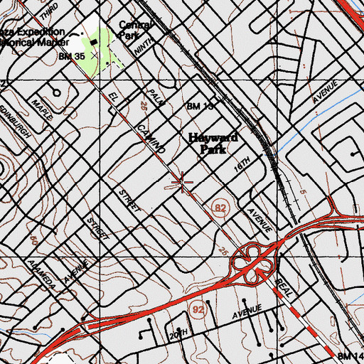 Topographic Map of Hayward Park School (historical), CA