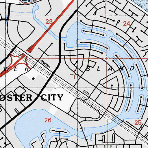 Topographic Map of Island United Church, CA