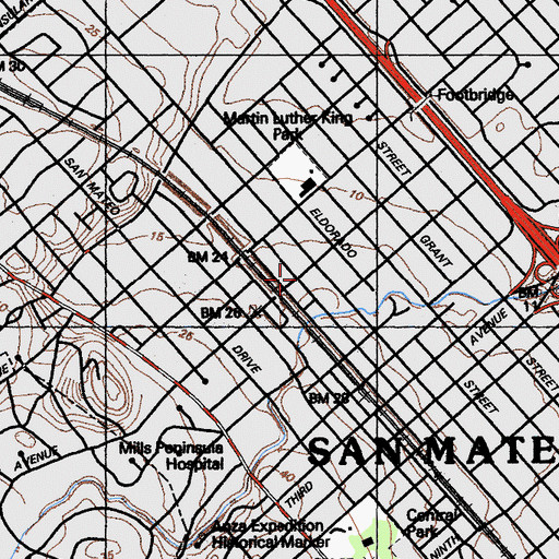 Topographic Map of Macedonia Church of God in Christ, CA