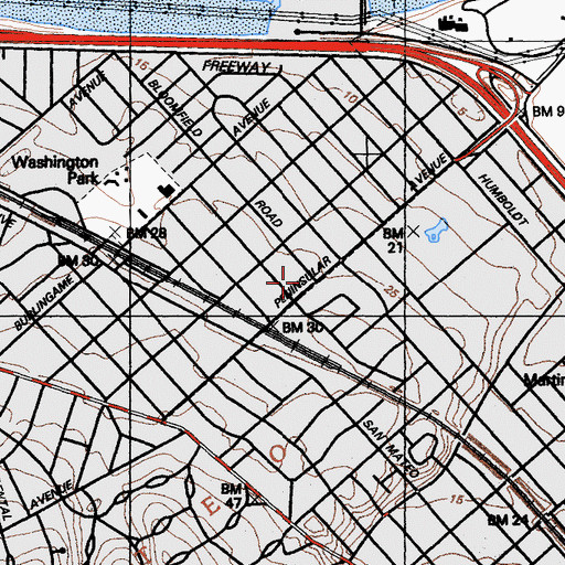 Topographic Map of Moore School, CA