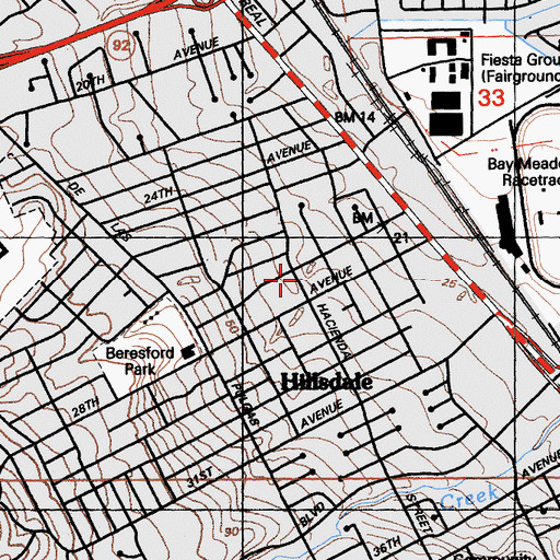 Topographic Map of Saint Gregory School, CA