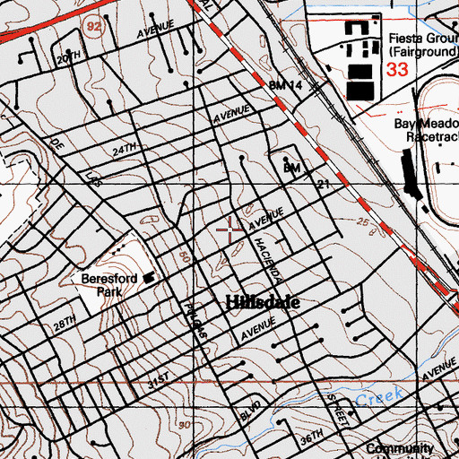 Topographic Map of Saint Gregory Roman Catholic Church, CA