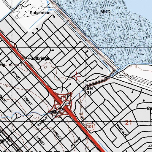 Topographic Map of Saint Timothys Roman Catholic Church, CA