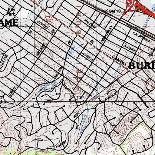 Topographic Map of Sisters of the Holy Family Convent, CA