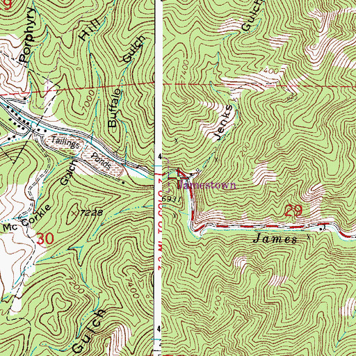 Topographic Map of Jenks Gulch, CO