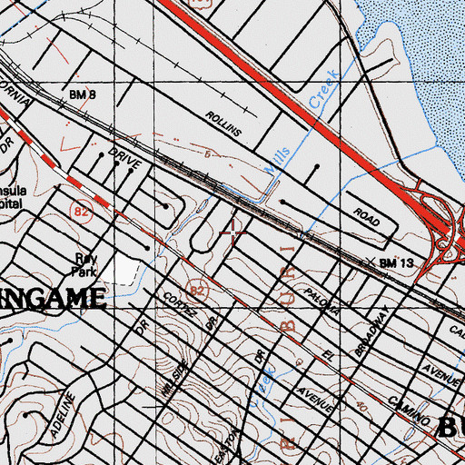 Topographic Map of Laguna Park, CA