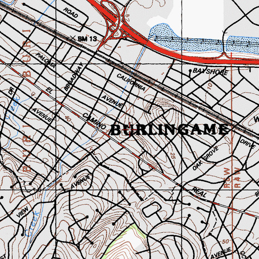Topographic Map of Paloma Playground, CA