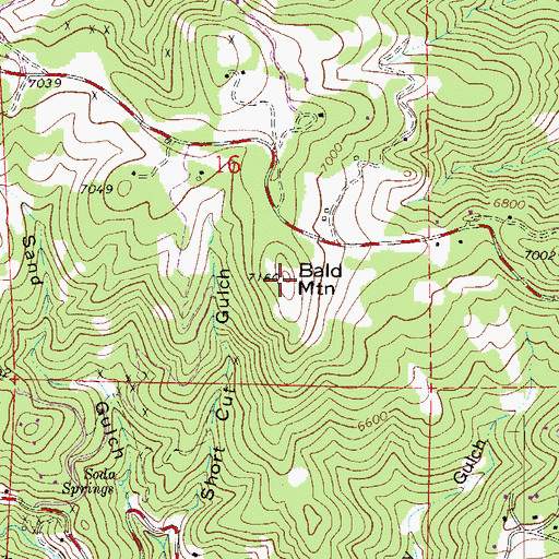 Topographic Map of Bald Mountain, CO