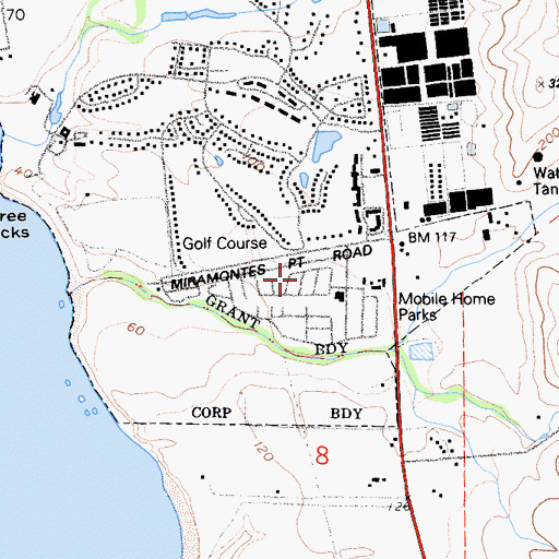 Topographic Map of Accent Homes Mobile Home Park, CA