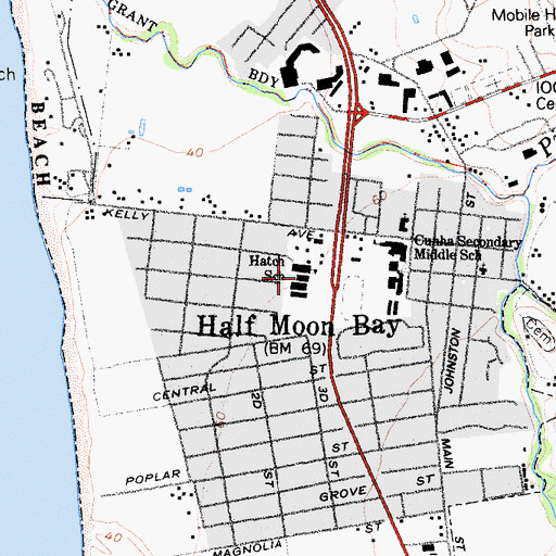 Topographic Map of Alvin S Hatch Elementary School, CA